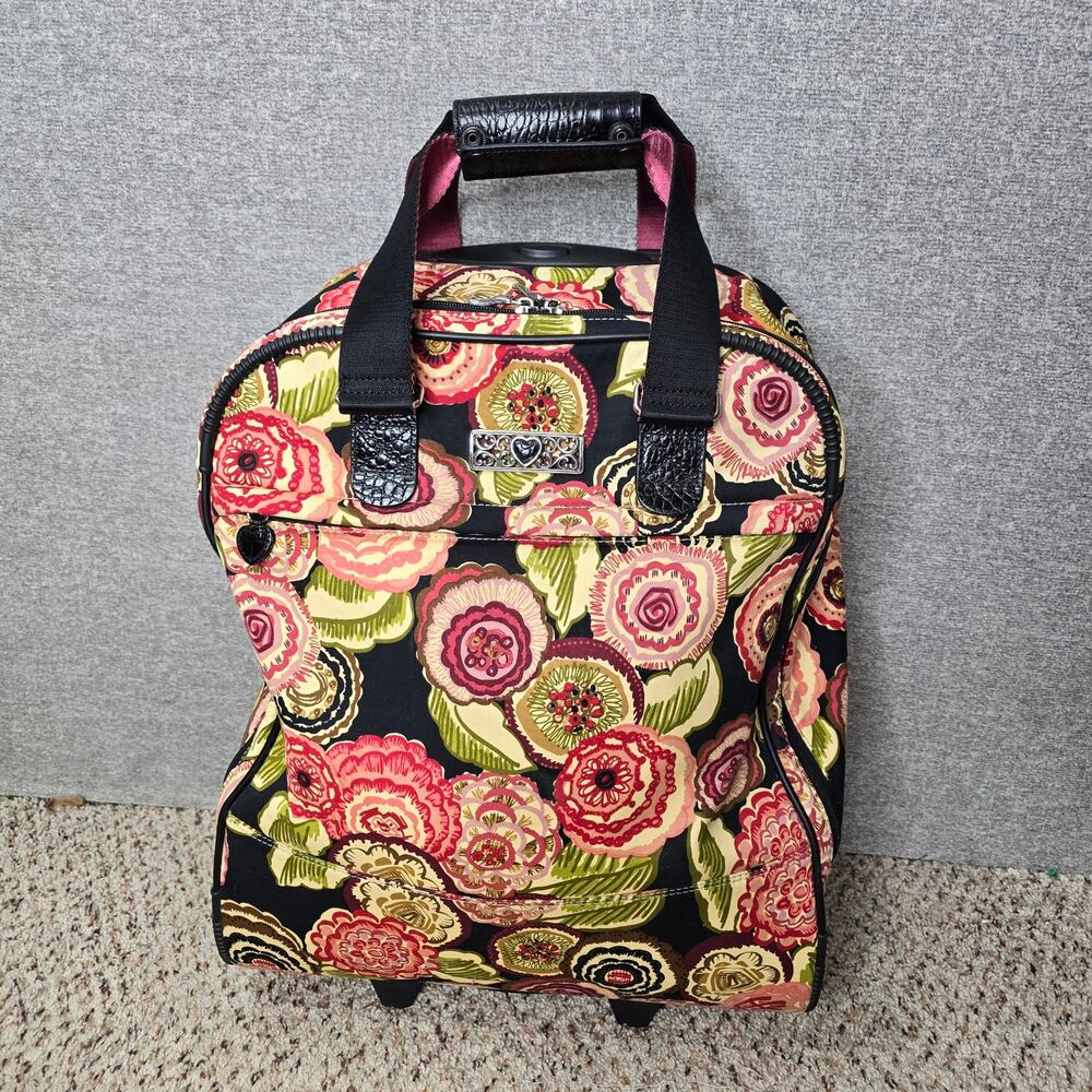 BRIGHTON WHIMSY FLOWER BLOOM ROLLING WEEKENDER CARRY ON SUITCASE